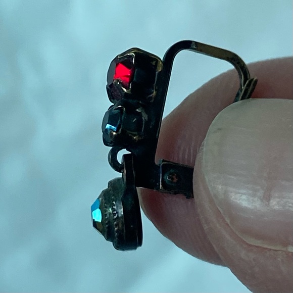 Sorrelli Red and Blue Crystal Earrings - Picture 11 of 13